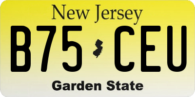 NJ license plate B75CEU