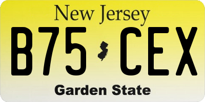 NJ license plate B75CEX