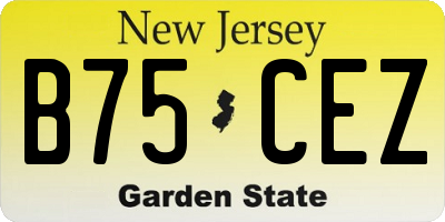 NJ license plate B75CEZ
