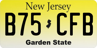 NJ license plate B75CFB