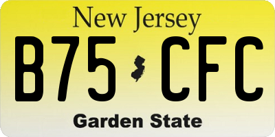 NJ license plate B75CFC