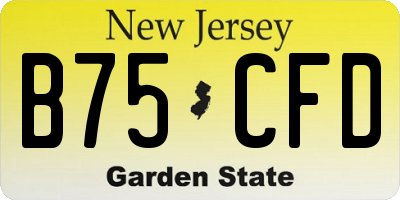 NJ license plate B75CFD