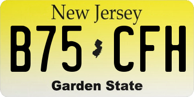 NJ license plate B75CFH