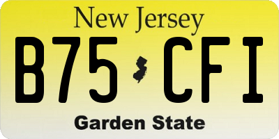 NJ license plate B75CFI