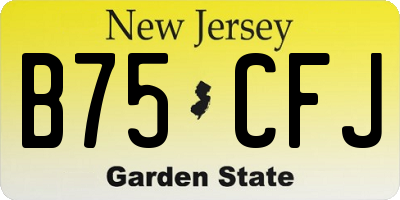 NJ license plate B75CFJ