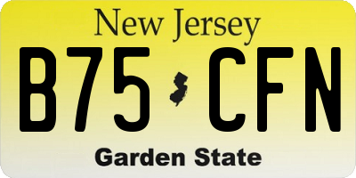 NJ license plate B75CFN