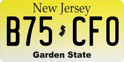 NJ license plate B75CFO