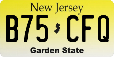 NJ license plate B75CFQ