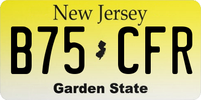 NJ license plate B75CFR