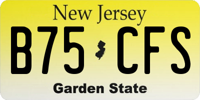 NJ license plate B75CFS