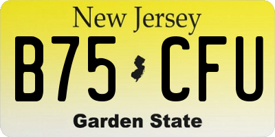 NJ license plate B75CFU