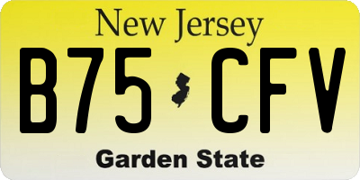 NJ license plate B75CFV