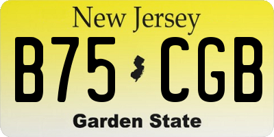 NJ license plate B75CGB