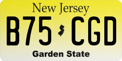 NJ license plate B75CGD