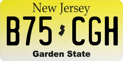 NJ license plate B75CGH