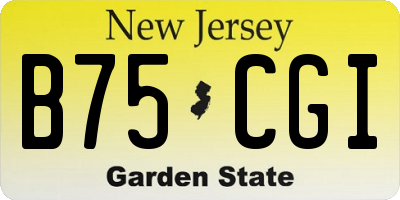 NJ license plate B75CGI