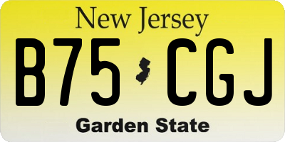 NJ license plate B75CGJ