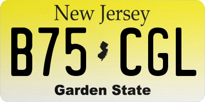 NJ license plate B75CGL