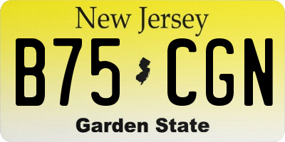 NJ license plate B75CGN