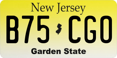 NJ license plate B75CGO