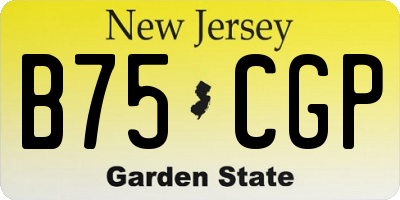 NJ license plate B75CGP