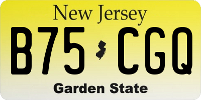 NJ license plate B75CGQ