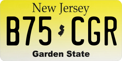 NJ license plate B75CGR