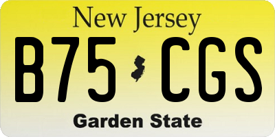 NJ license plate B75CGS