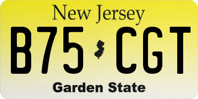 NJ license plate B75CGT
