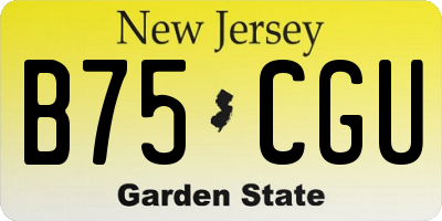 NJ license plate B75CGU