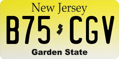 NJ license plate B75CGV