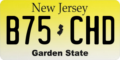 NJ license plate B75CHD