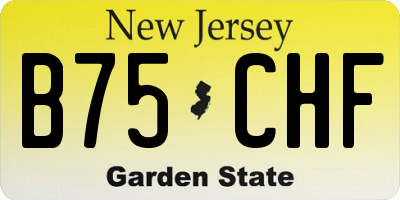 NJ license plate B75CHF