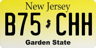 NJ license plate B75CHH