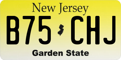 NJ license plate B75CHJ