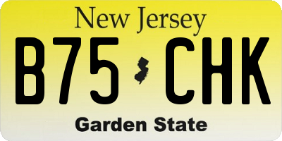 NJ license plate B75CHK
