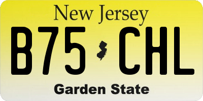NJ license plate B75CHL