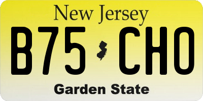 NJ license plate B75CHO
