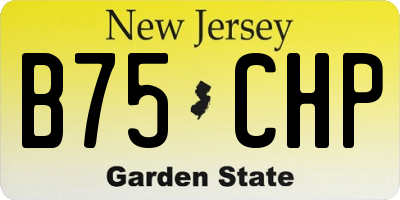 NJ license plate B75CHP