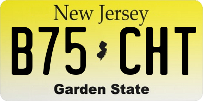NJ license plate B75CHT