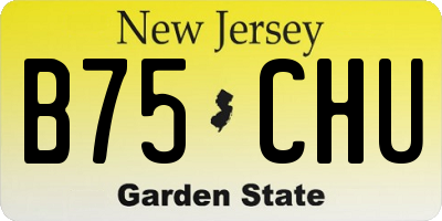 NJ license plate B75CHU