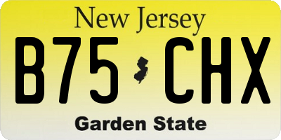 NJ license plate B75CHX