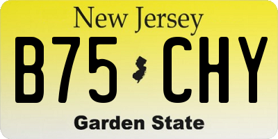 NJ license plate B75CHY