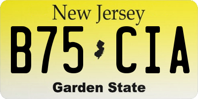 NJ license plate B75CIA