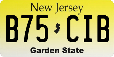 NJ license plate B75CIB