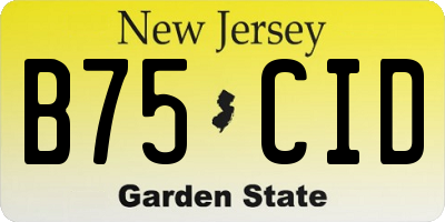 NJ license plate B75CID