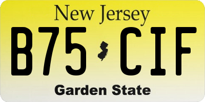 NJ license plate B75CIF