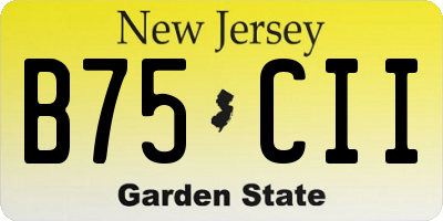 NJ license plate B75CII