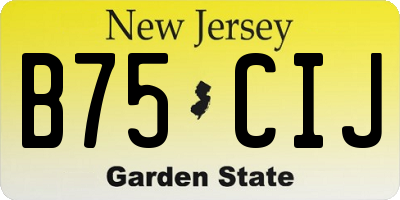 NJ license plate B75CIJ