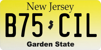 NJ license plate B75CIL